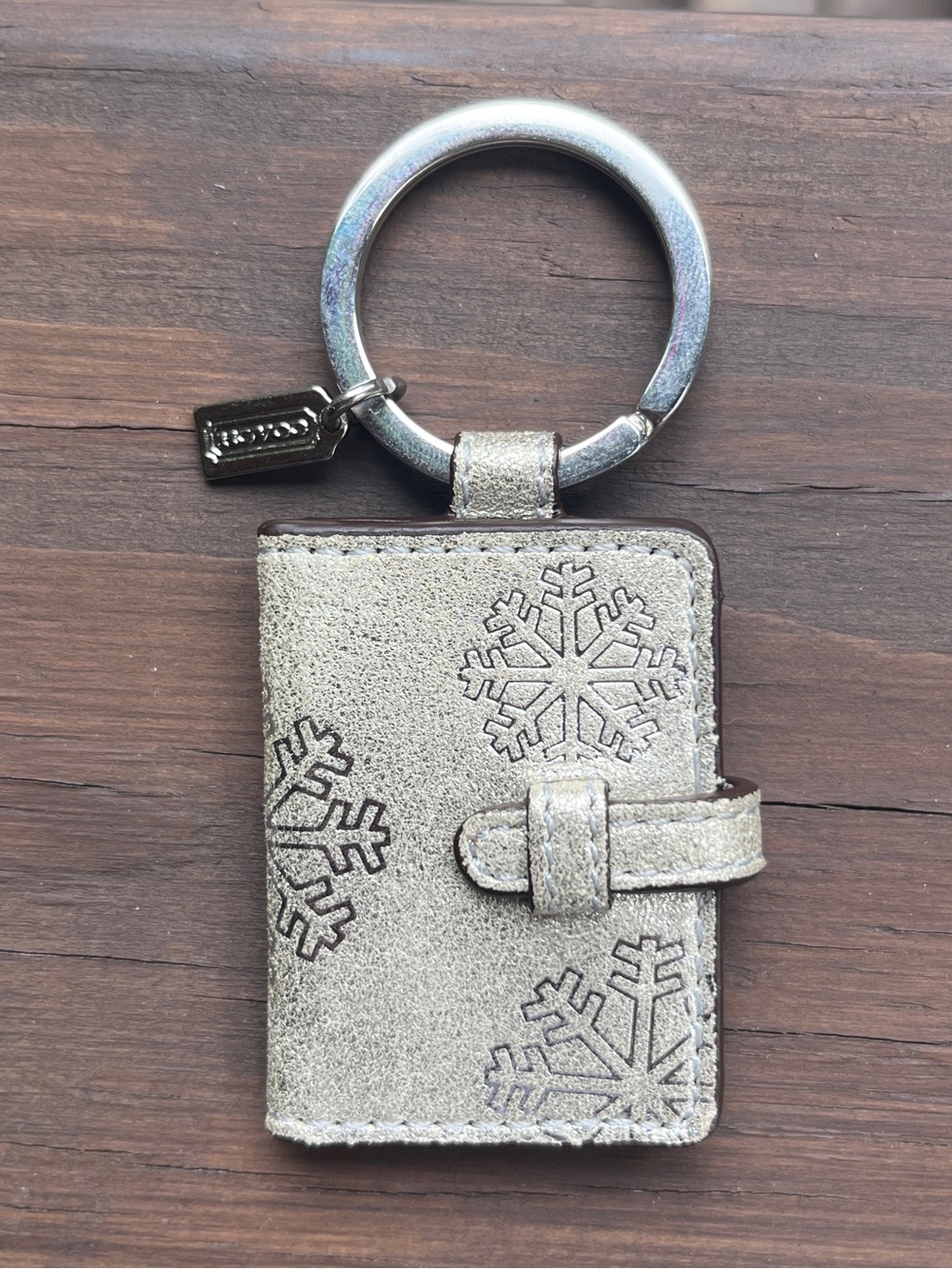 Vintage Coach gray/silver mini photo-book keychain 🤍❄️